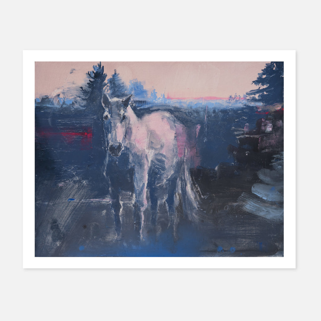 Horse, Fields, Dawn Haze